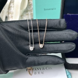 Tiffany & Co. Gold Round Diamond Necklace For Women Jewellery 