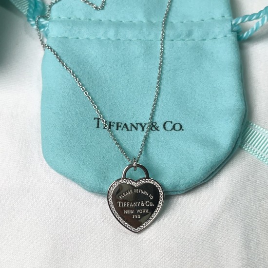 Tiffany & Co. Silver Heart Necklace For Women Pendant Jewellery Tiffany & Co. Silver Heart Necklace For Women Pendant Jewellery