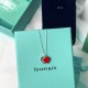 Tiffany & Co. Silver Red Red Double Heart Necklace For Women Pendant Jewellery Tiffany & Co. Silver Red Red Double Heart Necklace For Women Pendant Jewellery