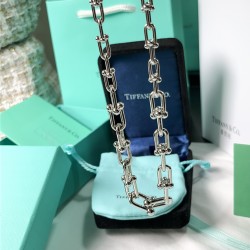 Tiffany & Co.Silver U-shaped Horseshoe Interlocking Clavicle Necklace For Women And Men Pendant Jewellery 