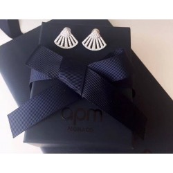 APM Monaco Silver Ear Stud For Women Jewellery 