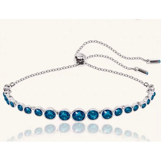 5663394 Swarovski Emily Silver Blue Bracelet Bangle Jewelry 5663394 Swarovski Emily Silver Blue Bracelet Bangle Jewelry